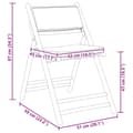 Miniatyrbillede 11 af 11: vidaXL bistrostole 3 stk. foldbare med cremehvide hynder bambus
