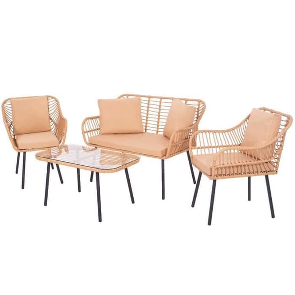 Springos® Trädgårdsmöbler set 2 stolar, soffa, bord.