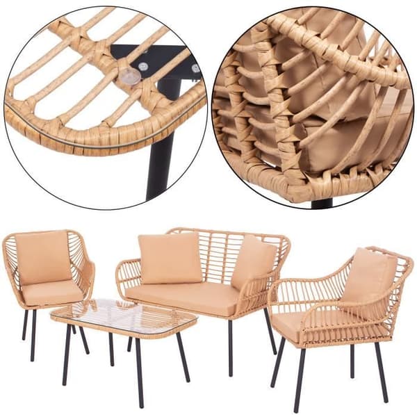 Springos® Trädgårdsmöbler set 2 stolar, soffa, bord.