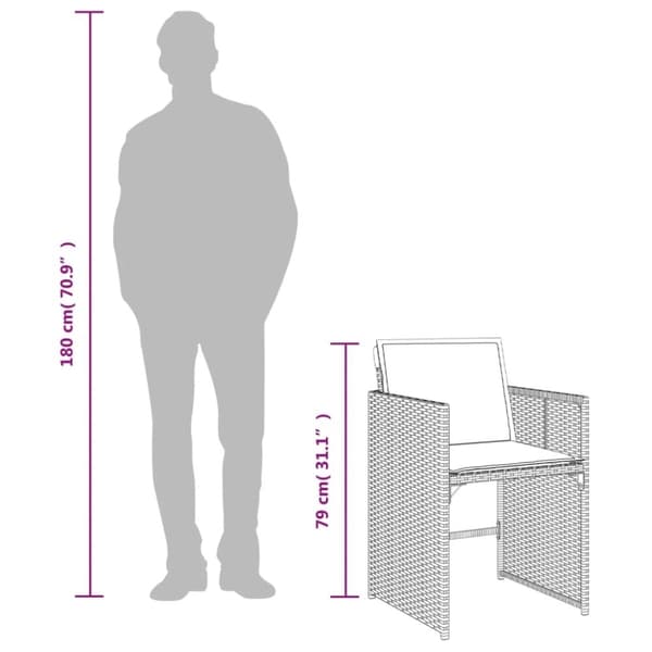 vidaXL spisebordssæt til haven 13 dele med hynder polyrattan beige