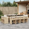 Miniatyrbillede 2 af 11: vidaXL spisebordssæt til haven 13 dele med hynder polyrattan beige
