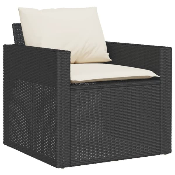 vidaXL sofasæt til haven 6 dele med hynder polyrattan sort