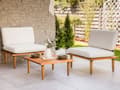 Miniatyrbilde 5 av 11: Hagesofasett Off-white Puter Akasietre Moderne Utendørs 2 Seter Lenestoler 1 Bord