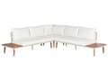 Miniatyrbilde 5 av 11: Loungesett Off-white Akasietre 5-seter hjørnesofa med sofabord Utemøbler Hage Terrasse Utendørs Moderne
