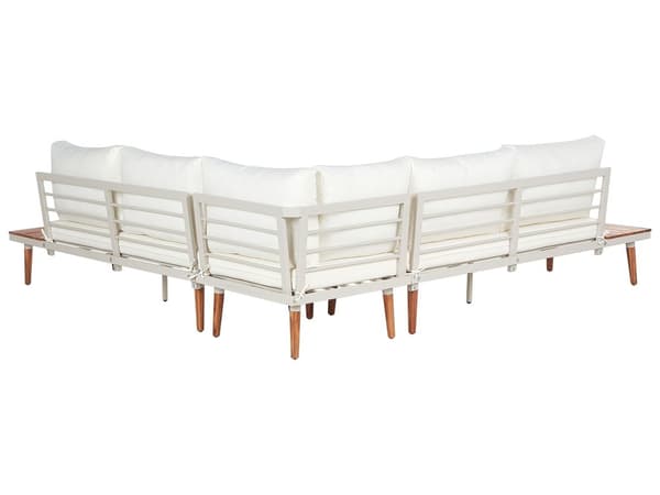 Loungesett Off-white Akasietre 5-seter hjørnesofa med sofabord Utemøbler Hage Terrasse Utendørs Moderne