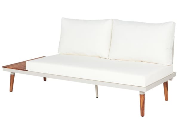 Loungesett Off-white Akasietre 5-seter hjørnesofa med sofabord Utemøbler Hage Terrasse Utendørs Moderne