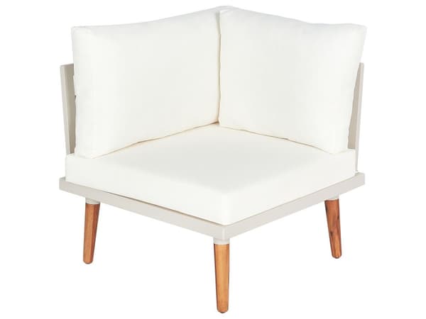 Loungesett Off-white Akasietre 5-seter hjørnesofa med sofabord Utemøbler Hage Terrasse Utendørs Moderne