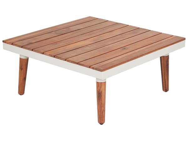 Loungesett Off-white Akasietre 5-seter hjørnesofa med sofabord Utemøbler Hage Terrasse Utendørs Moderne