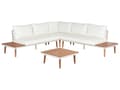 Miniatyrbilde 1 av 11: Loungesett Off-white Akasietre 5-seter hjørnesofa med sofabord Utemøbler Hage Terrasse Utendørs Moderne