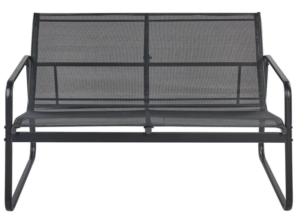 Hagesofasett Svart Stål Loungesett 4 seters Sett med Bord Industriell Stil Hage Uteplass Balkong
