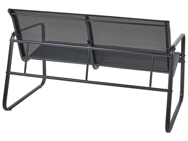 Hagesofasett Svart Stål Loungesett 4 seters Sett med Bord Industriell Stil Hage Uteplass Balkong