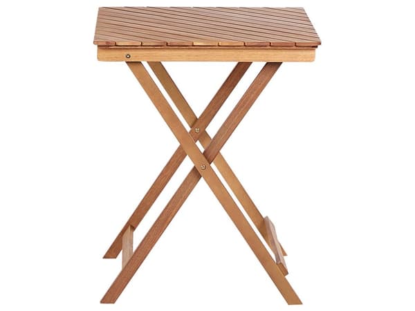 Bistroset Mörkt Eukalyptusträ 3 Delar 2 Stolar och Bord Hopfällbart Lameller Modern Design Terass Balkong Trädgård