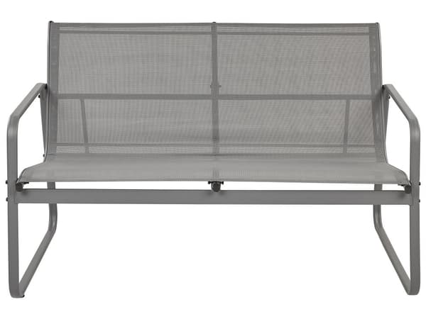 Udendørs sofasæt grå stål 4-personers grå polstret sofa lænestole med bord moderne stil