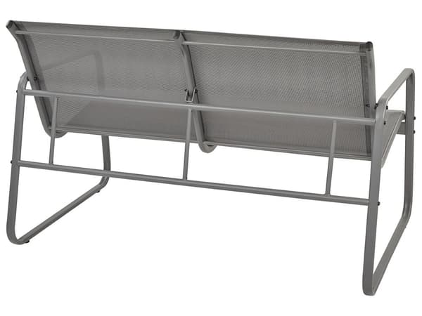 Udendørs sofasæt grå stål 4-personers grå polstret sofa lænestole med bord moderne stil