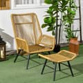 Miniatyrbild 7 av 10: Rootz Polyrattan trädgårdsstol och pallset - Utemöbler - Uteplats - Justerbart ryggstöd - Väderbeständigt - Halkfria fötter - 67W x 83D x 94H cm (Stol