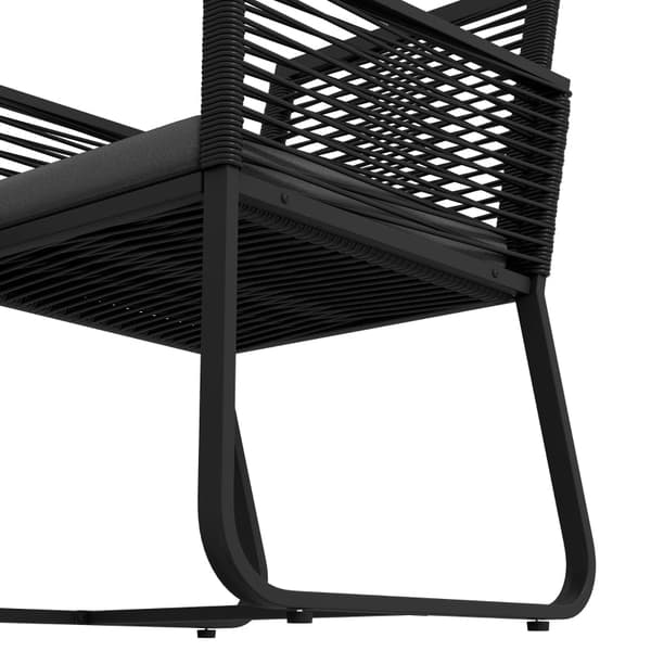 Rootz 3-osainen rottinki-bistrosetti - Ulkokalusteet - Patiosetti - Mukavat istuimet - Tyylikäs lasipöytä - Säänkestävä - 53L x 57D x 77K cm (tuolit),