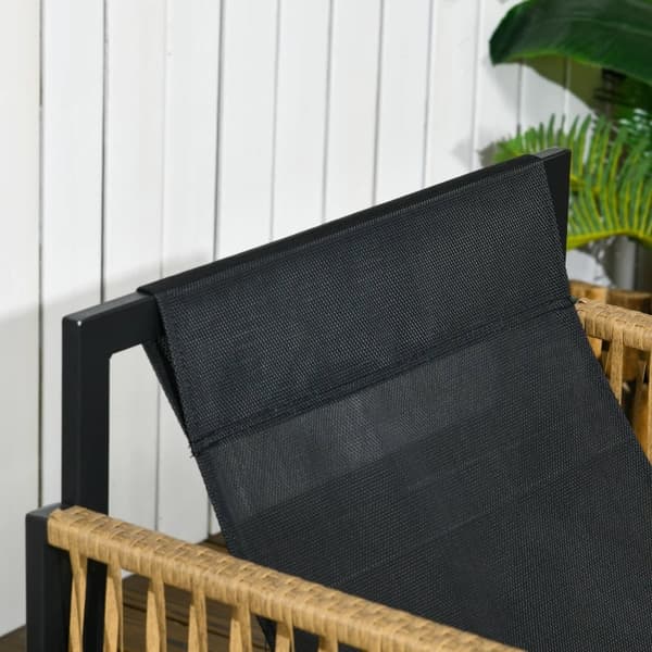 Rootz Trädgårdsmöbelset - 4 delar - Soffa - 2 stolar - Bord - Glasskiva - Sittdynor - PE Rotting-polyester-stål - Antracit-brun - 106 x 70D x 72H cm