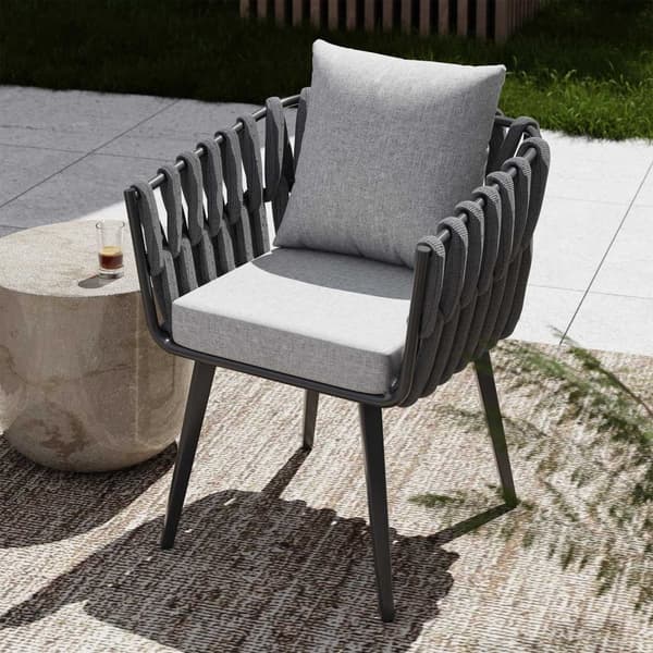 Stol Lugano i reb-design med aluminiumsstel - anthrazit