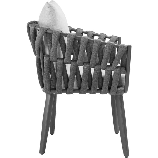 Stol Lugano i reb-design med aluminiumsstel - anthrazit