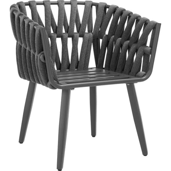 Stol Lugano i reb-design med aluminiumsstel - anthrazit