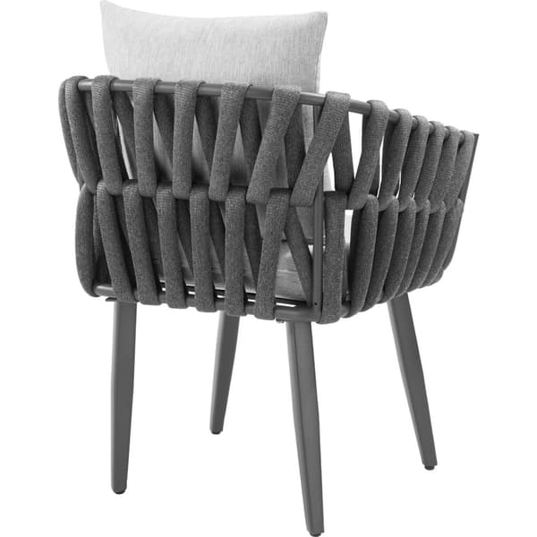 Stol Lugano i reb-design med aluminiumsstel - anthrazit