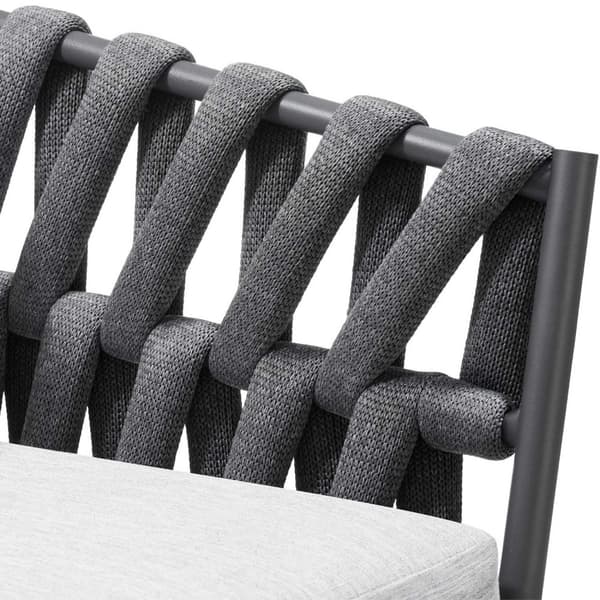 Stol Lugano i reb-design med aluminiumsstel - anthrazit