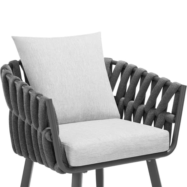 Stol Lugano i reb-design med aluminiumsstel - anthrazit