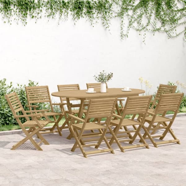 vidaXL Hagespisegruppe 9 deler heltre akasie