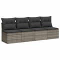 Miniatyrbillede 5 af 11: vidaXL sofasæt til haven 9 dele med hynder polyrattan grå