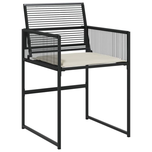 vidaXL spisebordssæt til haven 9 dele med hynder polyrattan sort