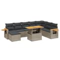 Miniatyrbillede 2 af 3: vidaXL sofasæt til haven 9 dele med hynder polyrattan grå