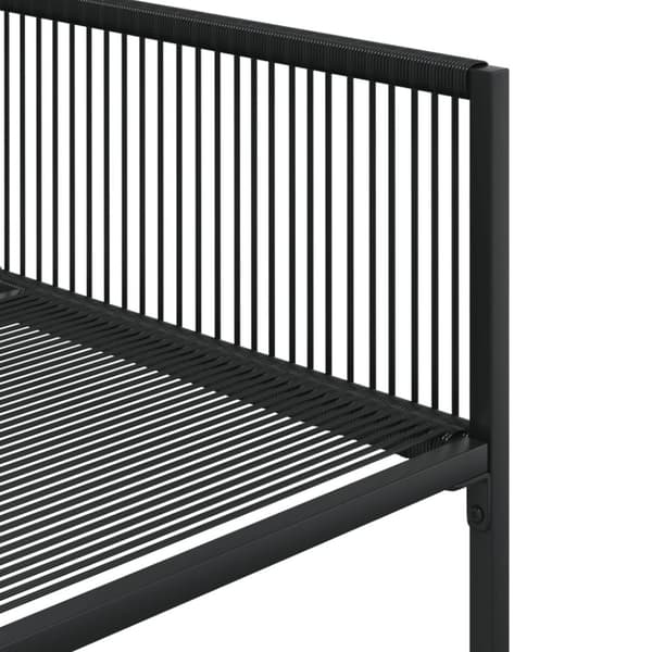 vidaXL spisebordssæt til haven 9 dele polyrattan sort