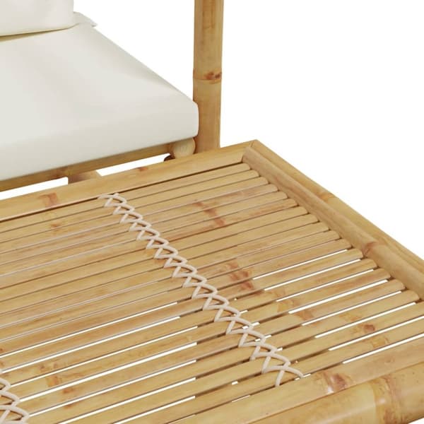 vidaXL Soffgrupp för trädgården med dynor 2 delar bambu