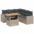 Miniatyrbillede 2 af 3: vidaXL sofasæt til haven 6 dele med hynder polyrattan grå