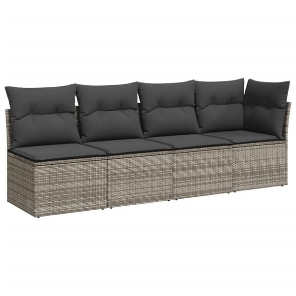 vidaXL sofasæt til haven 8 dele med hynder polyrattan grå