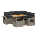 Miniatyrbillede 2 af 3: vidaXL sofasæt til haven 6 dele med hynder polyrattan grå