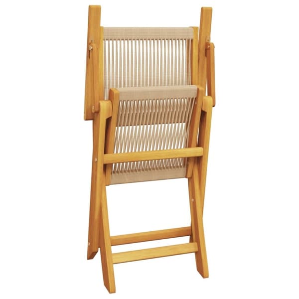 vidaXL Bistrosett 3 deler beige polypropylen og heltre