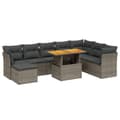 Miniatyrbillede 2 af 3: vidaXL sofasæt til haven 9 dele med hynder polyrattan grå