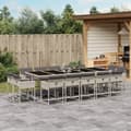 Miniatyrbillede 1 af 10: vidaXL spisebordssæt til haven 15 dele med hynder polyrattan lysegrå