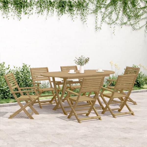 vidaXL Hagespisegruppe 7 deler heltre akasie