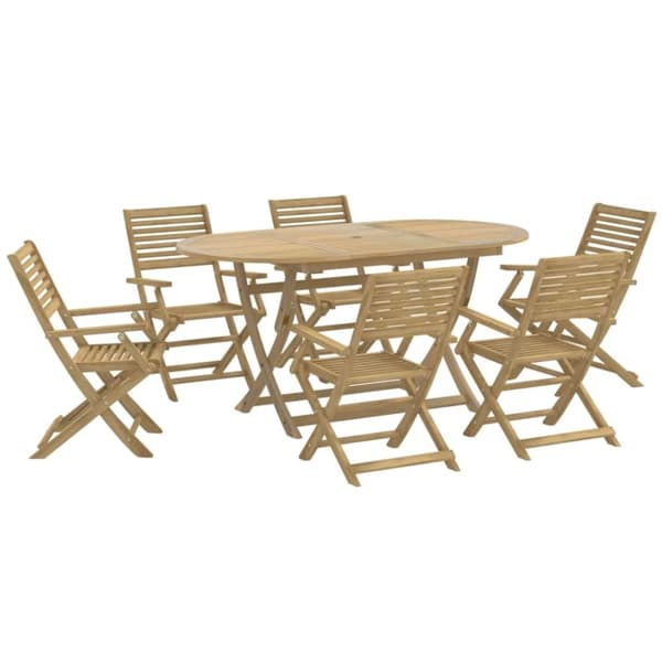 vidaXL Hagespisegruppe 7 deler heltre akasie
