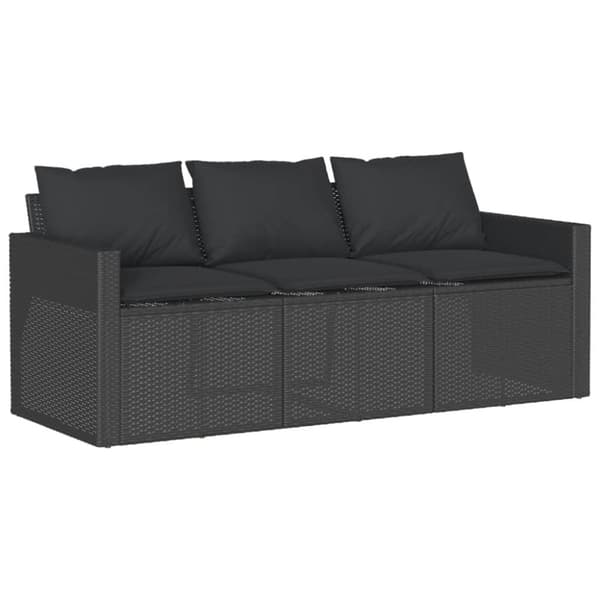 vidaXL sofasæt til haven 6 dele med hynder polyrattan sort