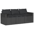 Miniatyrbillede 6 af 10: vidaXL sofasæt til haven 6 dele med hynder polyrattan sort