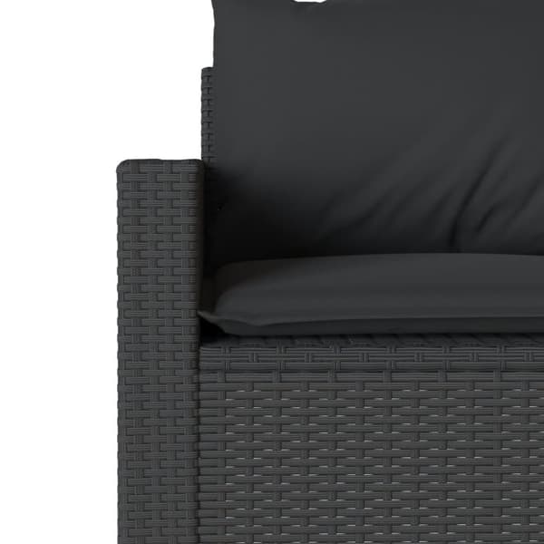vidaXL sofasæt til haven 6 dele med hynder polyrattan sort