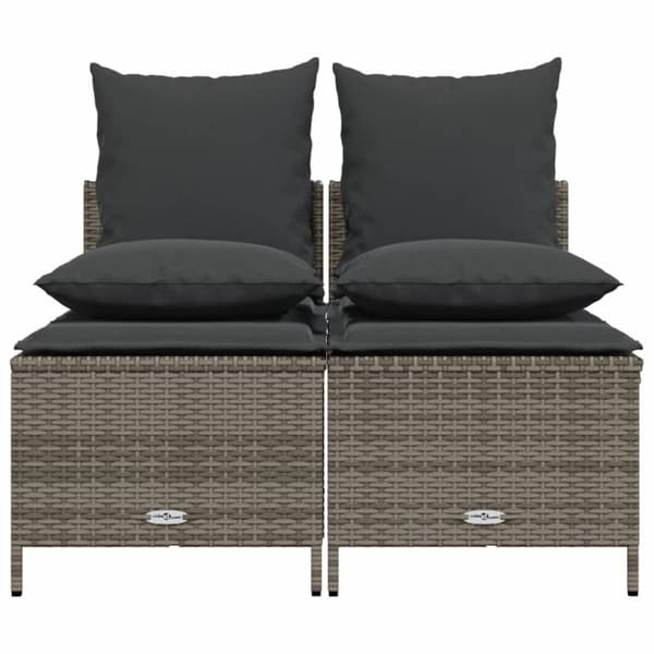 vidaXL sofasæt til haven 4 dele med hynder polyrattan grå