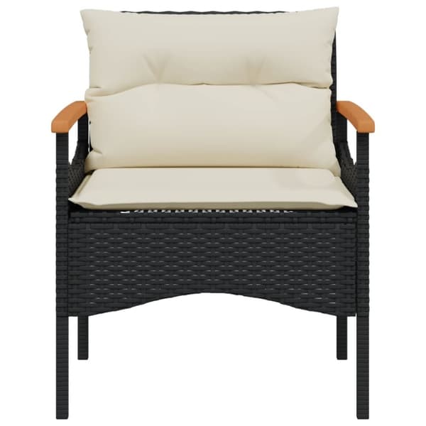 vidaXL sofasæt til haven 3 dele med hynder polyrattan sort