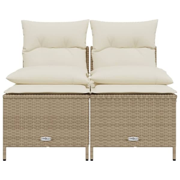 vidaXL sofasæt til haven 4 dele med hynder polyrattan beige