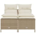 Miniatyrbillede 3 af 8: vidaXL sofasæt til haven 4 dele med hynder polyrattan beige