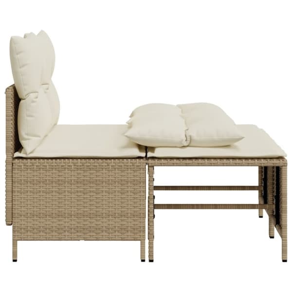vidaXL sofasæt til haven 4 dele med hynder polyrattan beige