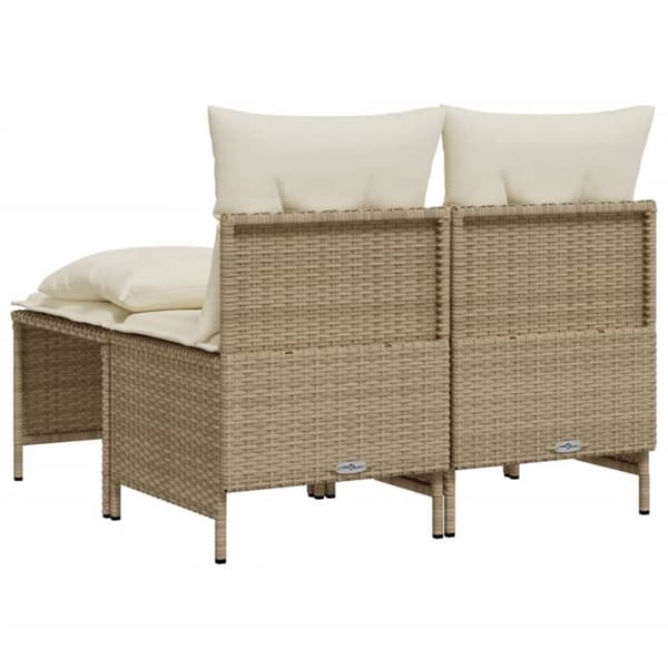 vidaXL sofasæt til haven 4 dele med hynder polyrattan beige